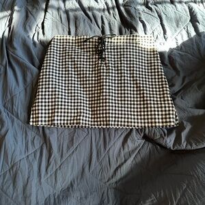 Tracy Evans Black and White Gingham Mini Skirt